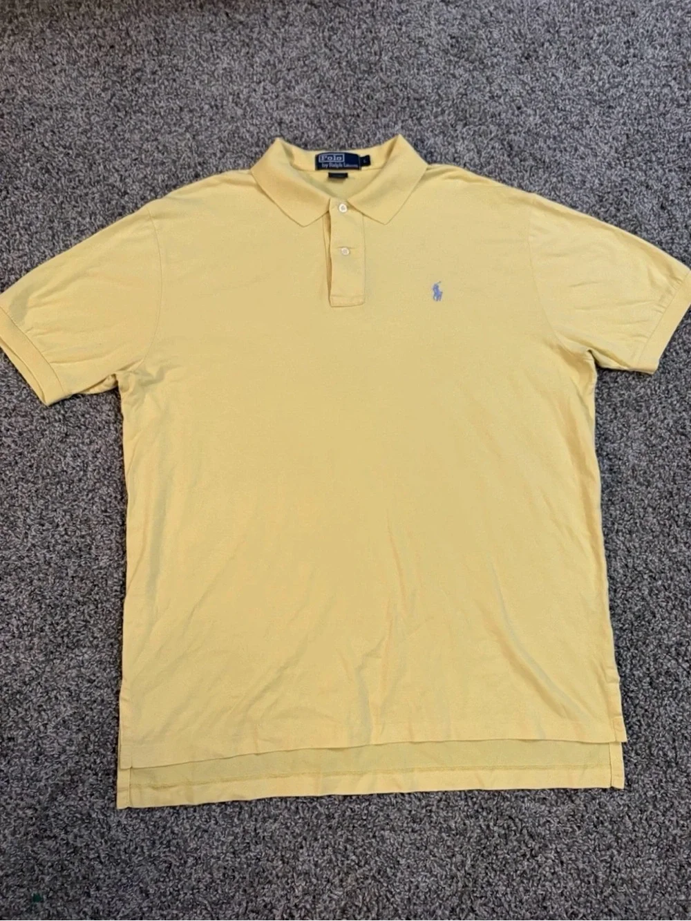 Polo by Ralph Lauren Men's Classic Yellow Polo Shirt - Large